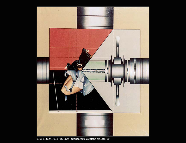 0350-N.U.M.1973- TOTEM- acrilico su tela cotone cm.90x100